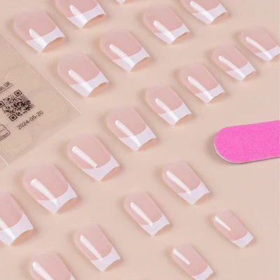 Milky French 24Pcs Nails Set