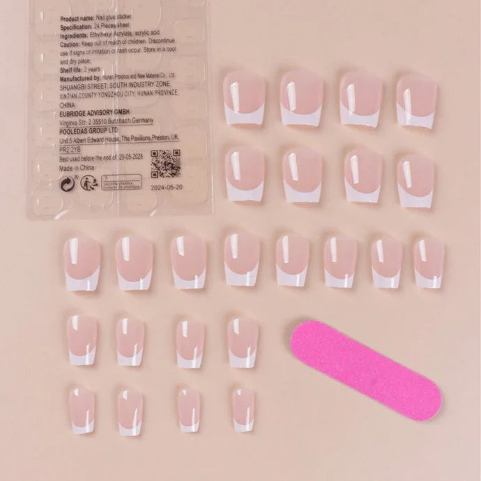 Milky French 24Pcs Nails Set