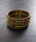 Boho Gold Multicolor Beaded Bangles (Set of 2)