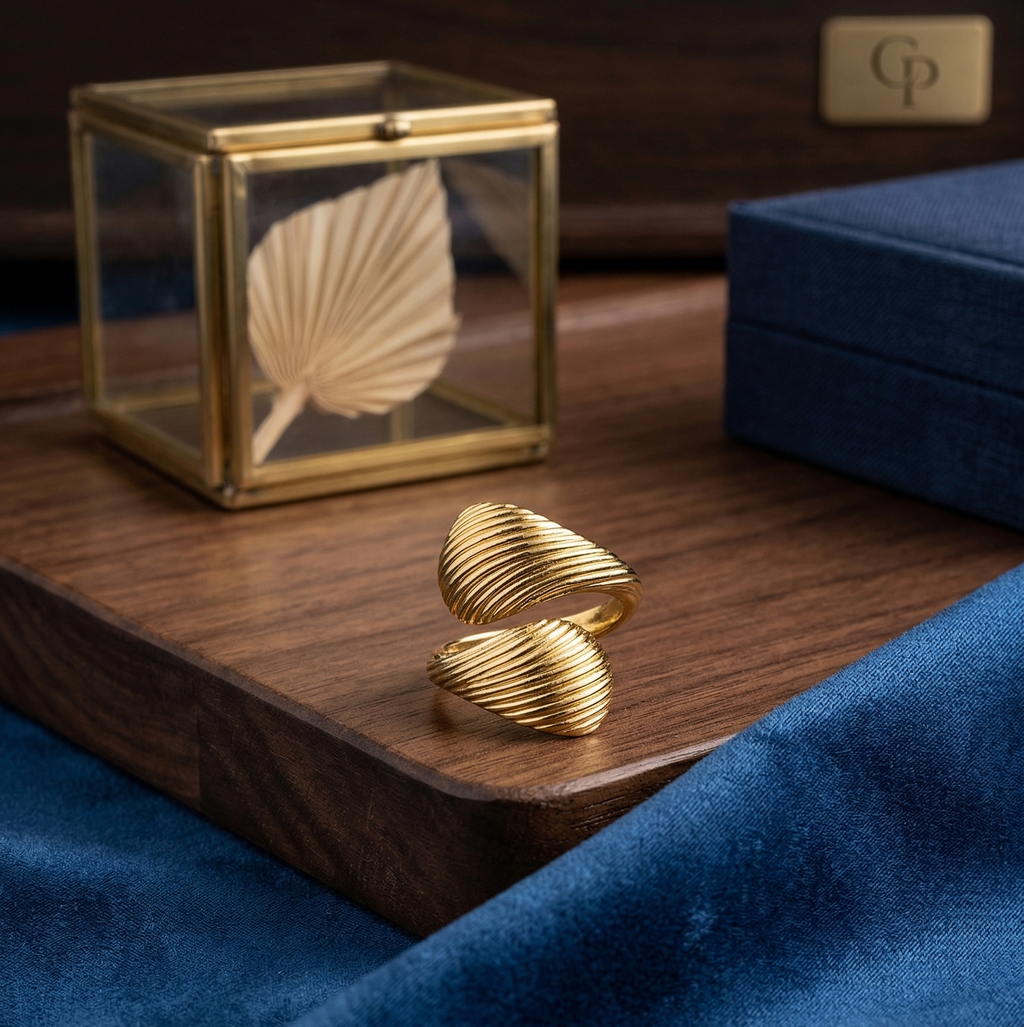 Gold Shell Adjustable Ring
