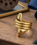 Gold Spike Wrap Adjustable Ring