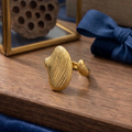 Gold Textured Statement Adjustable Ring