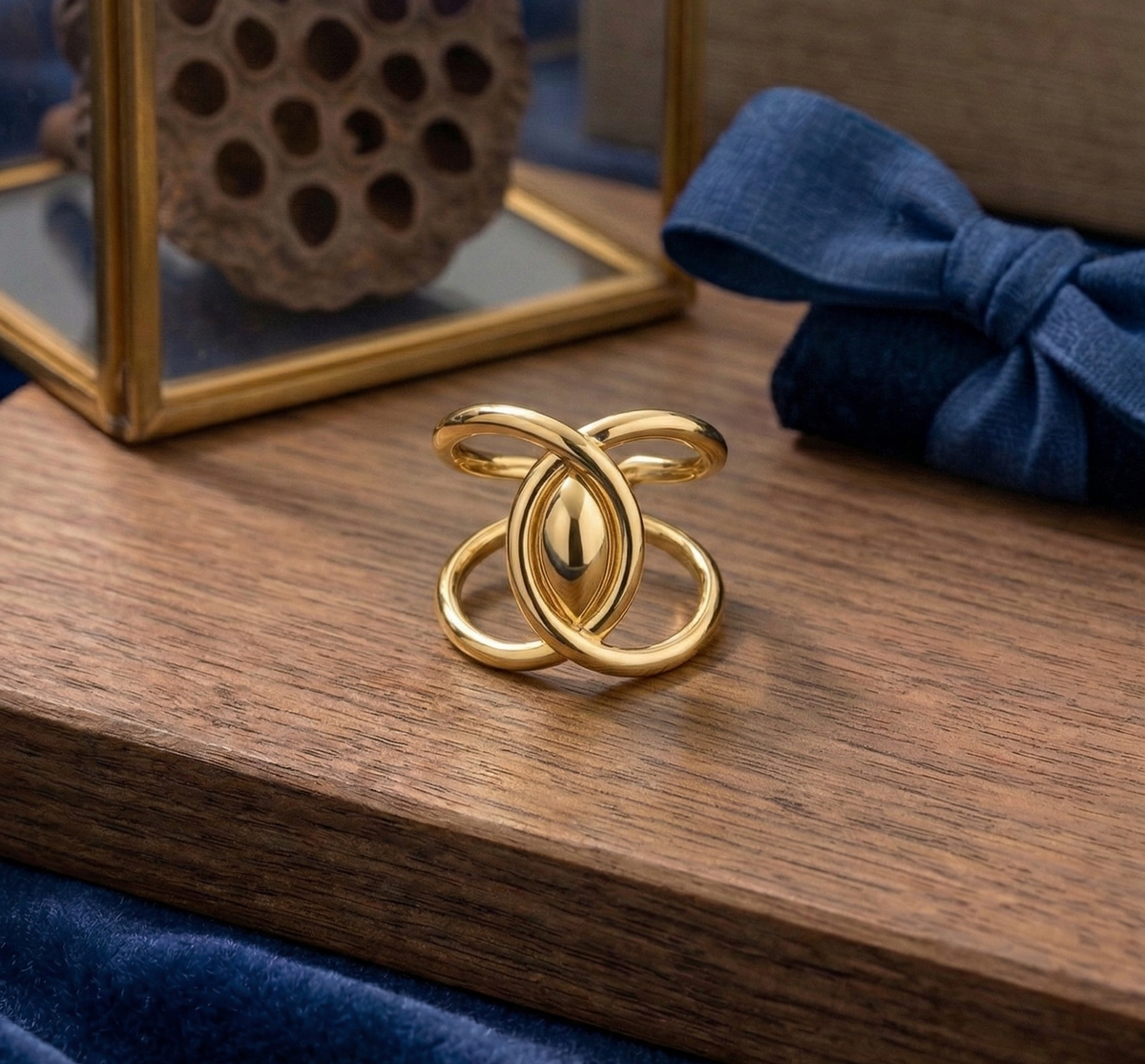 Gold Knot Adjustable Ring
