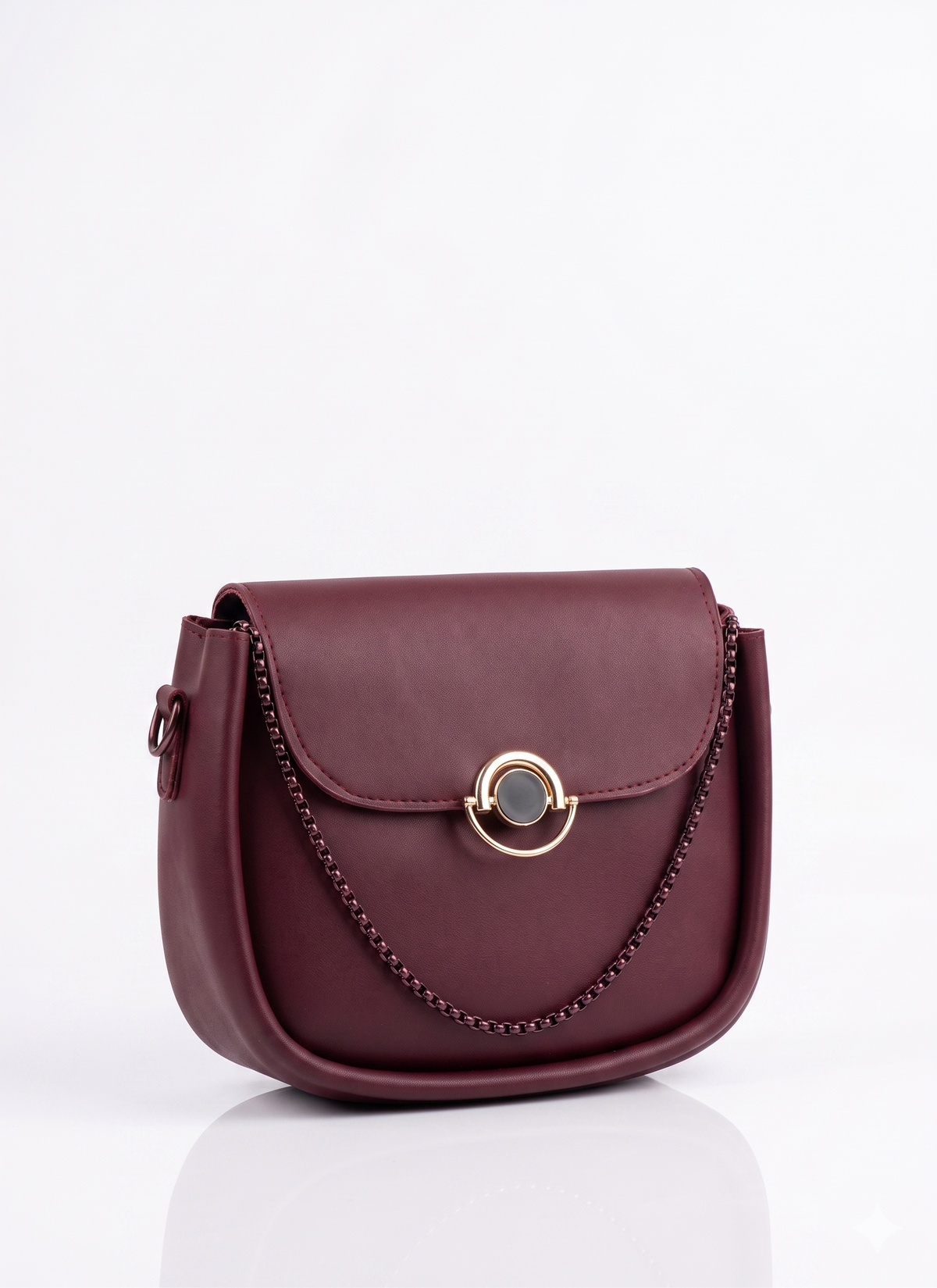Maroon Charm Crossbody Bag