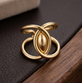 Gold Double Loop Adjustable Ring