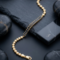 Gold & Black Stone Bar Bracelet