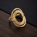 Gold Double Oval Adjustable Ring