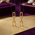 Minimalist Gold Link Drop Earrings