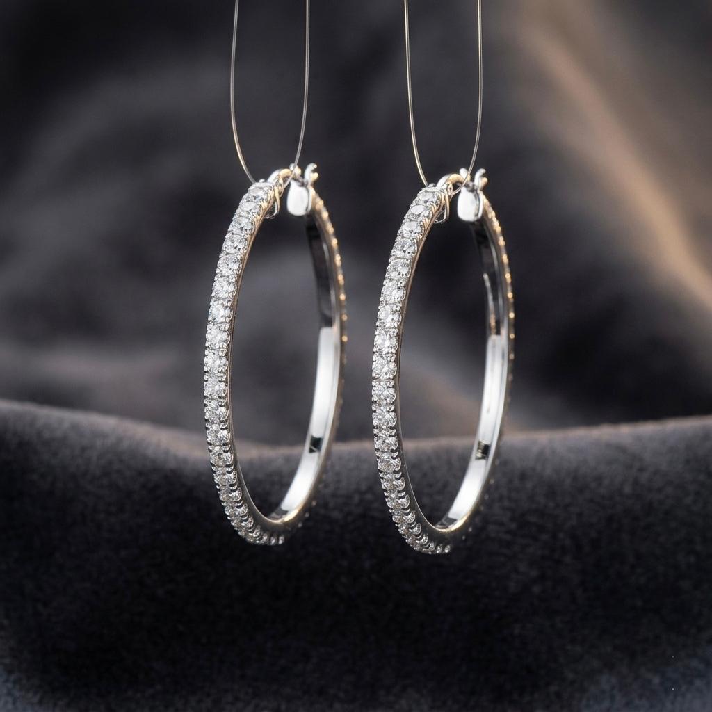 Crystal Pavé Hoop Earrings