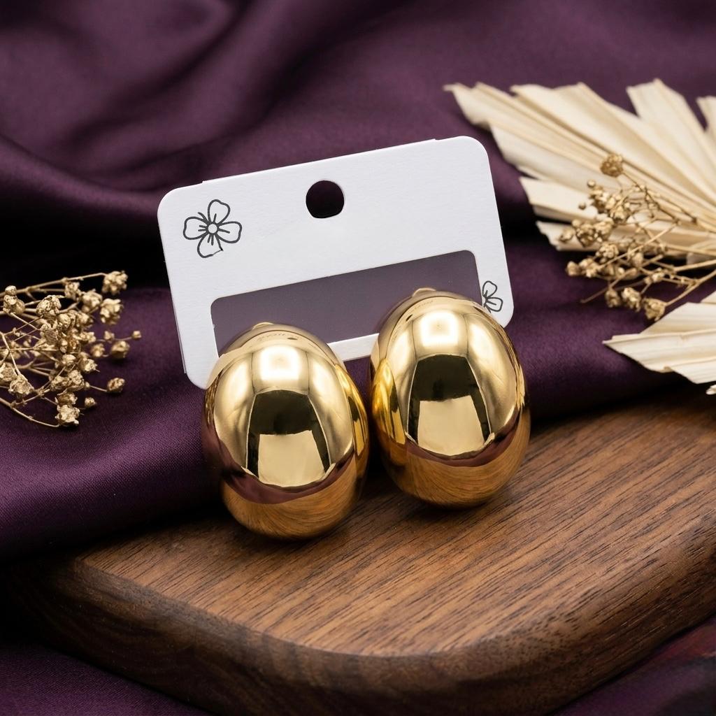 Classic Gold Dome Stud Earrings