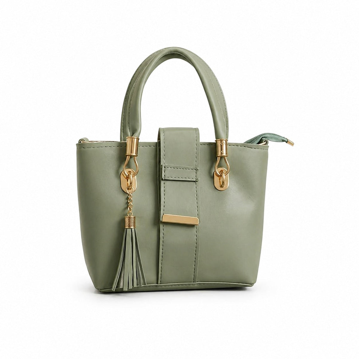 Sage Tassel Tote Handbag