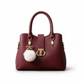 Maroon Charm Tote Handbag