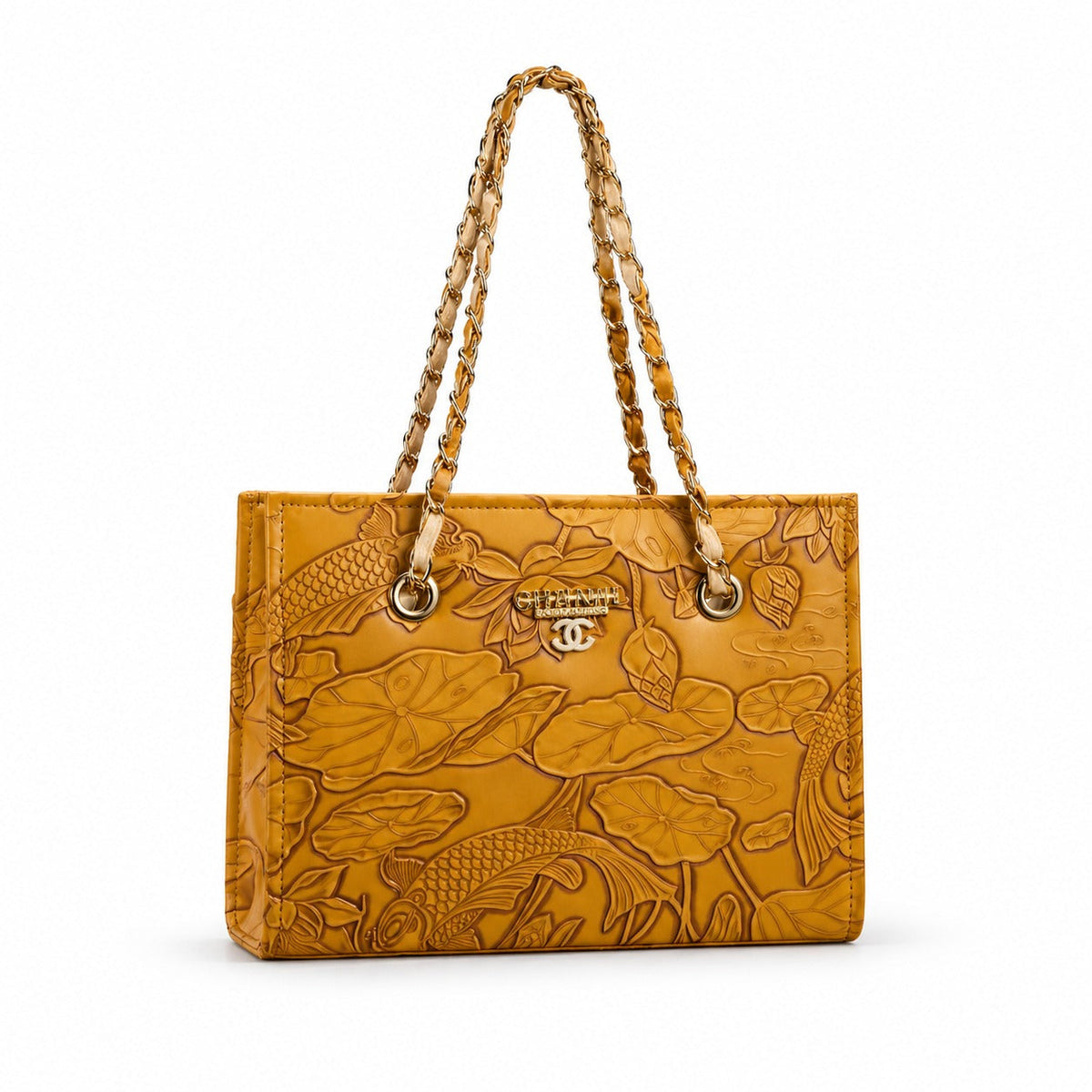 Amber Luxe Chain Tote Bag