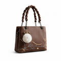 Mocha Blossom Braided Handbag