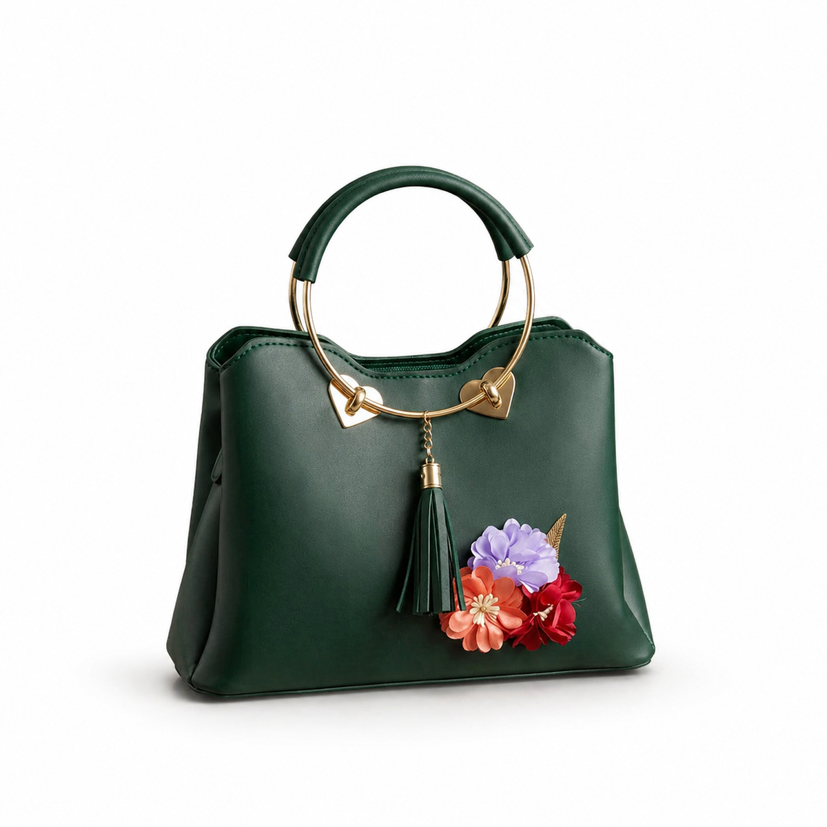 Emerald Floral Charm Handbag
