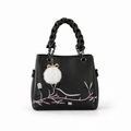 Midnight Blossom Braided Handbag