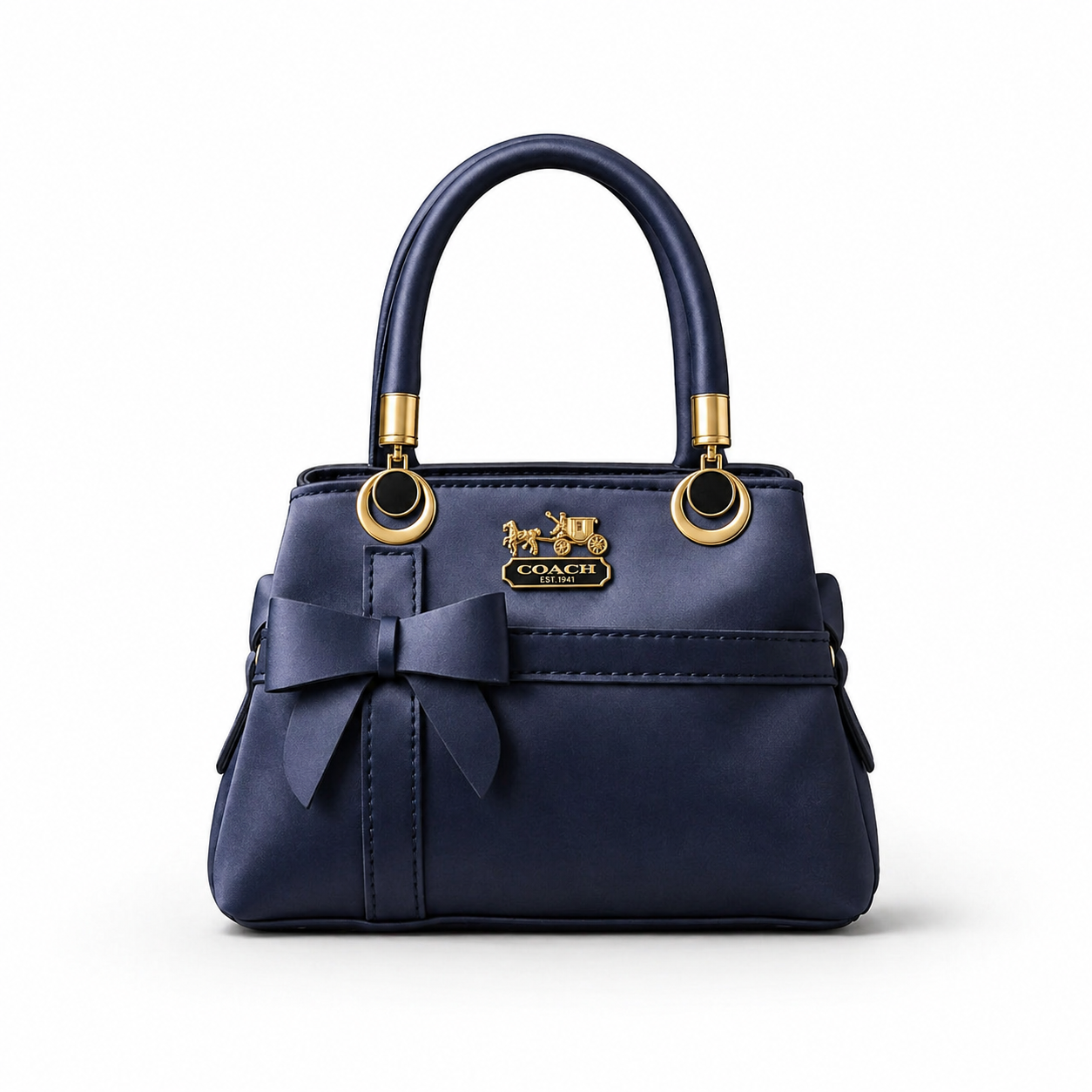 Navy Bow Charm Handbag