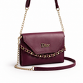 Maroon Luxe Chain Shoulder Bag