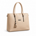 Classic Beige Minimal Tote with Tassel Detail