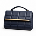 Premium Navy Blue Quilted Top Handle Bag