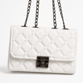 Chic White Quilted Chain Shoulder Bag